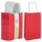 25-Pack Red Gift Bags with Handles - Small Paper Treat Bags for Birthday, Wedding, Retail (5.3x3.2x9 In)
